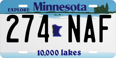 MN license plate 274NAF