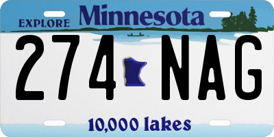 MN license plate 274NAG