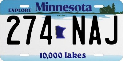 MN license plate 274NAJ