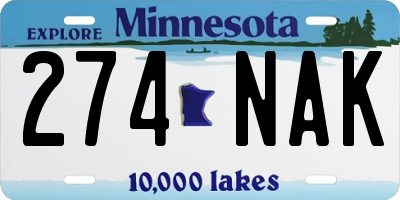 MN license plate 274NAK