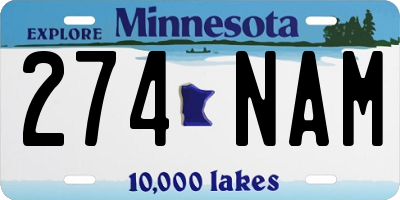 MN license plate 274NAM