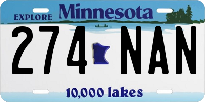 MN license plate 274NAN