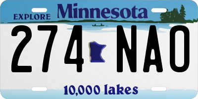 MN license plate 274NAO