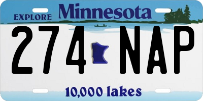 MN license plate 274NAP