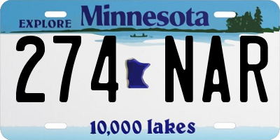 MN license plate 274NAR