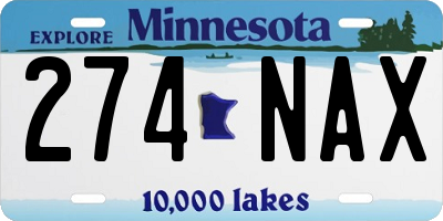 MN license plate 274NAX