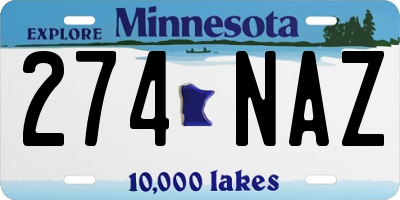 MN license plate 274NAZ