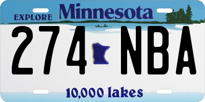 MN license plate 274NBA