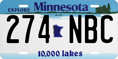 MN license plate 274NBC