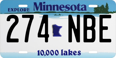 MN license plate 274NBE