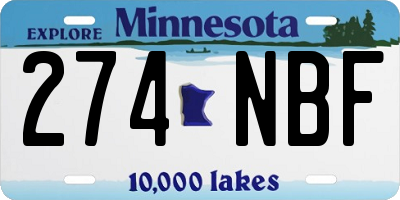 MN license plate 274NBF