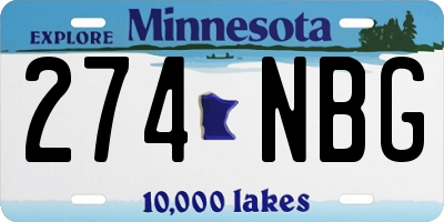 MN license plate 274NBG