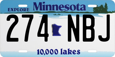 MN license plate 274NBJ