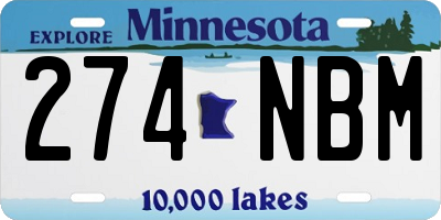 MN license plate 274NBM