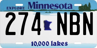 MN license plate 274NBN