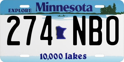 MN license plate 274NBO