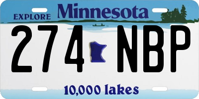 MN license plate 274NBP