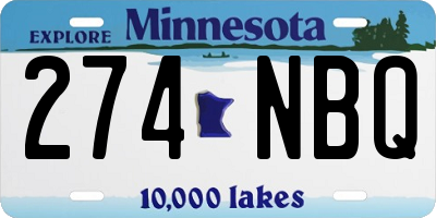 MN license plate 274NBQ