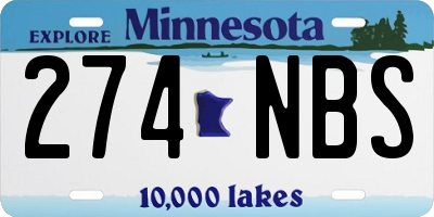 MN license plate 274NBS