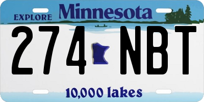 MN license plate 274NBT