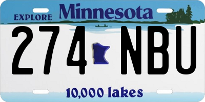 MN license plate 274NBU