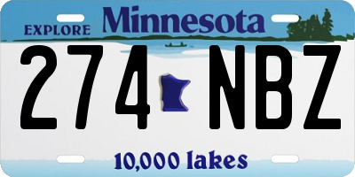 MN license plate 274NBZ