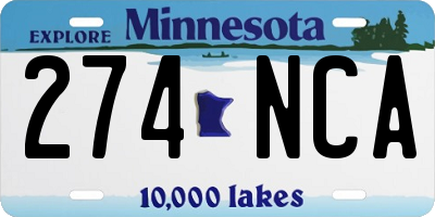 MN license plate 274NCA