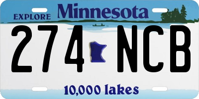 MN license plate 274NCB