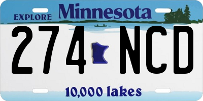 MN license plate 274NCD