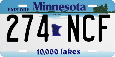 MN license plate 274NCF