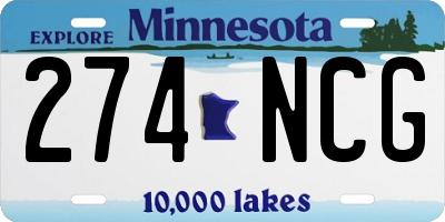 MN license plate 274NCG