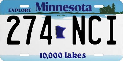 MN license plate 274NCI