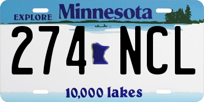 MN license plate 274NCL