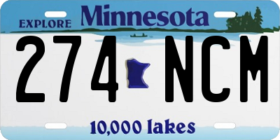 MN license plate 274NCM