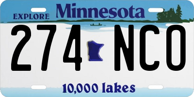MN license plate 274NCO