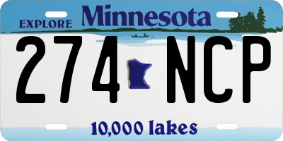 MN license plate 274NCP