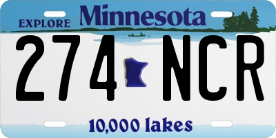 MN license plate 274NCR