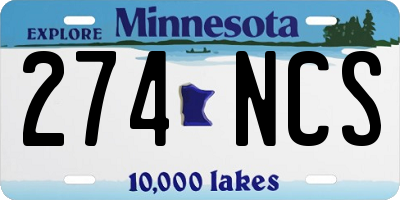MN license plate 274NCS