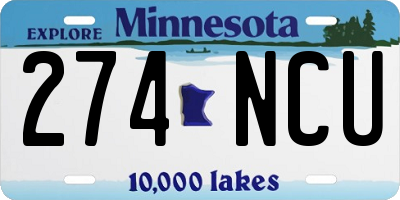 MN license plate 274NCU
