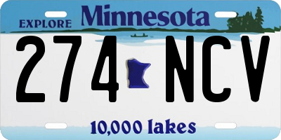 MN license plate 274NCV