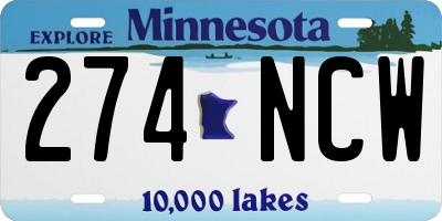 MN license plate 274NCW