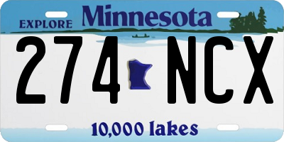 MN license plate 274NCX