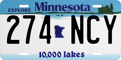 MN license plate 274NCY