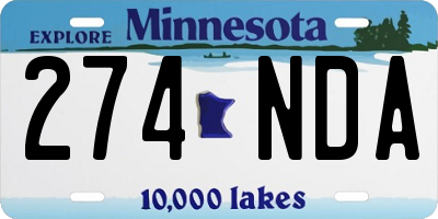MN license plate 274NDA