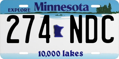 MN license plate 274NDC