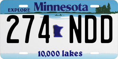 MN license plate 274NDD