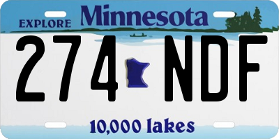 MN license plate 274NDF