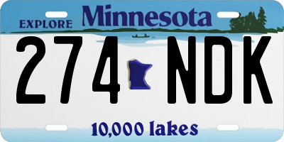 MN license plate 274NDK