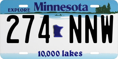 MN license plate 274NNW