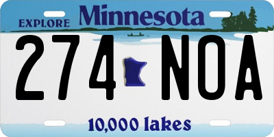 MN license plate 274NOA
